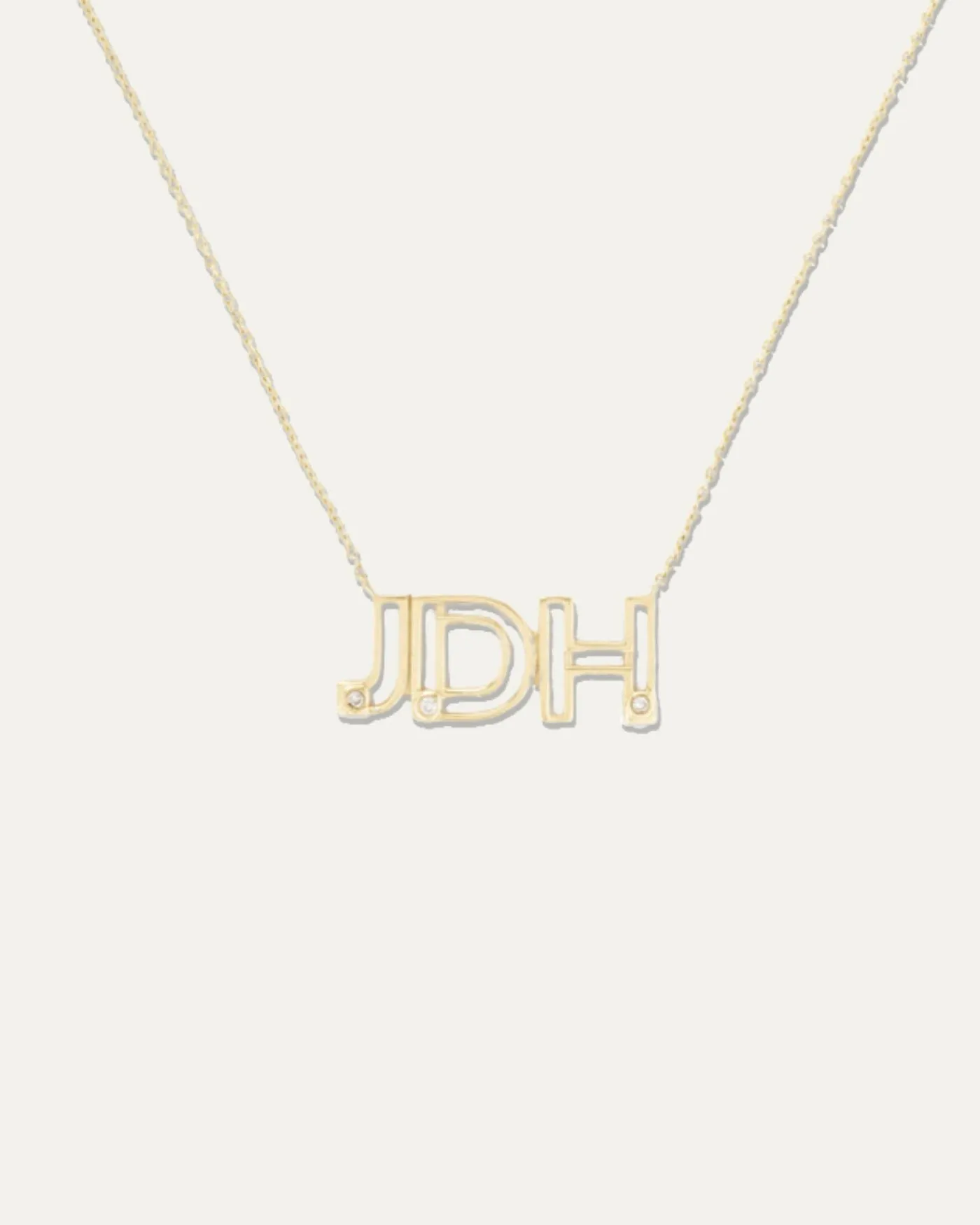 10kt Gold & Diamond Custom 3 Letter Necklace