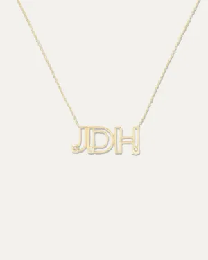 10kt Gold & Diamond Custom 3 Letter Necklace