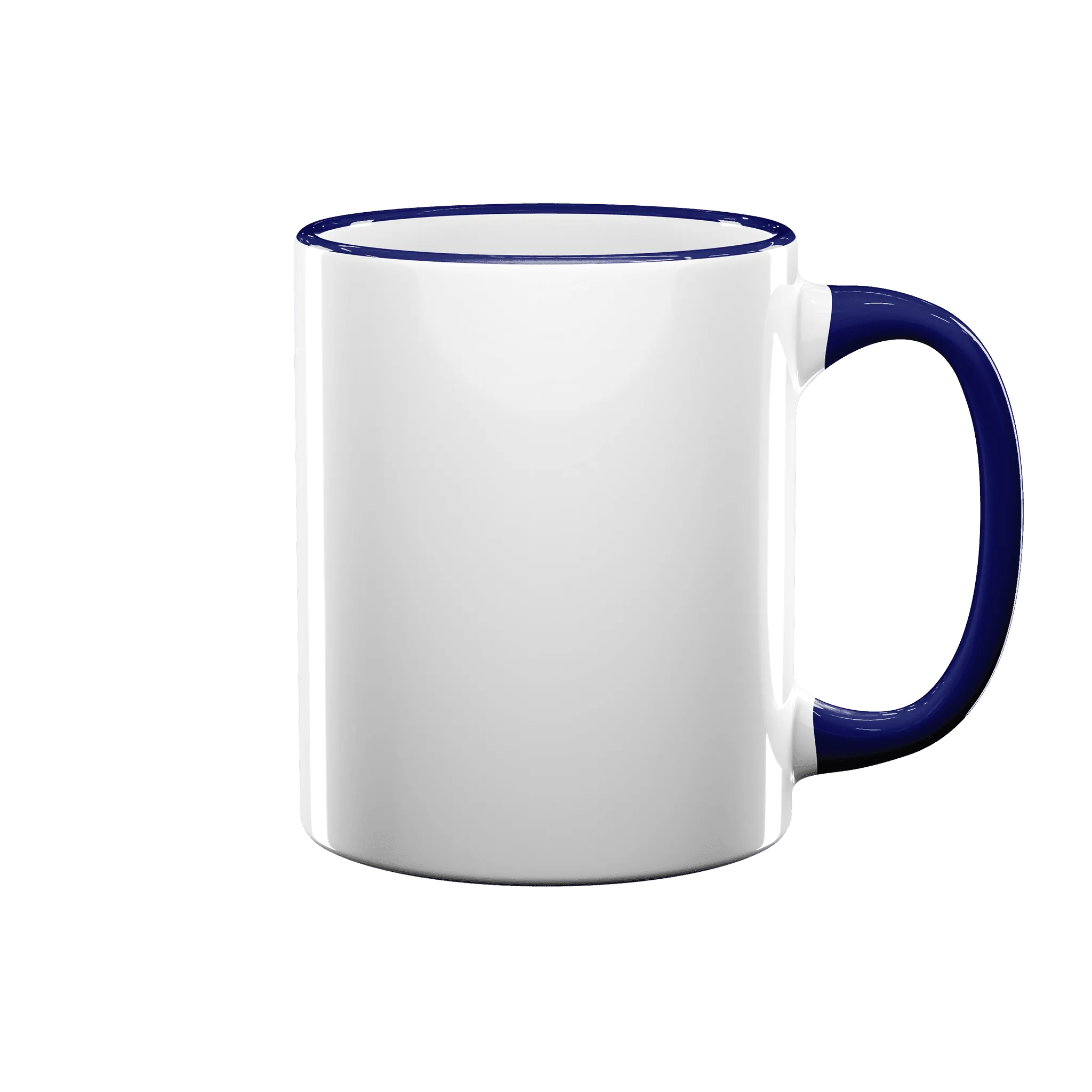 11 oz Rim & Handle Colored Mug - Blue