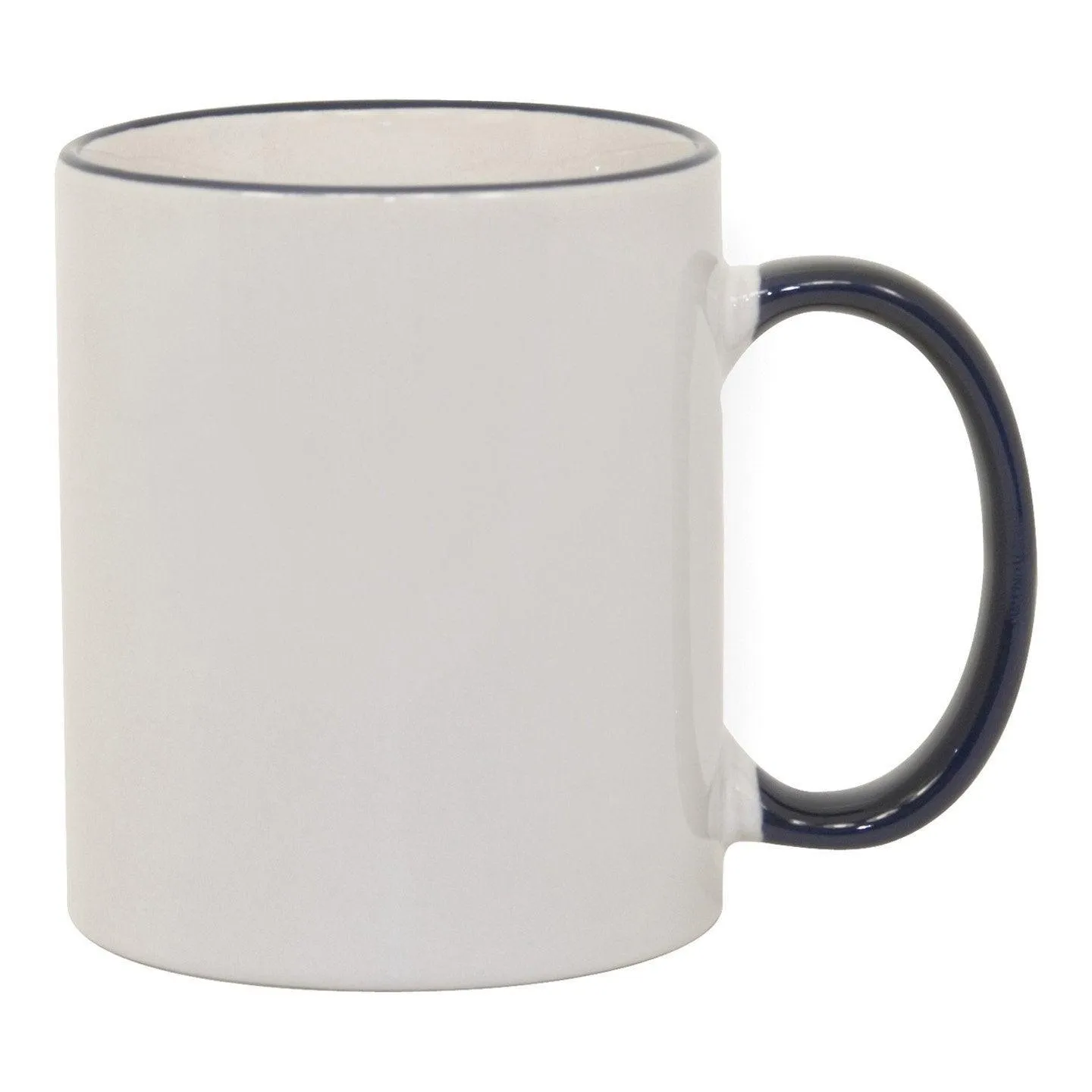 11 oz Rim & Handle Colored Mug - Blue