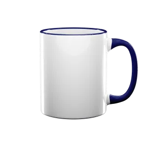 11 oz Rim & Handle Colored Mug - Blue