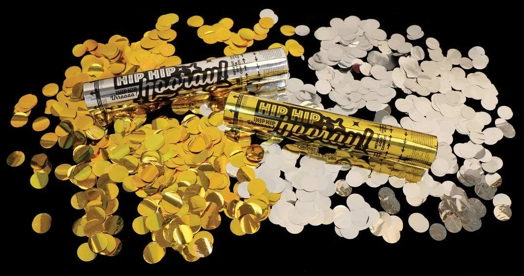 12" Gold Confetti Celebration Cannon (1 each)