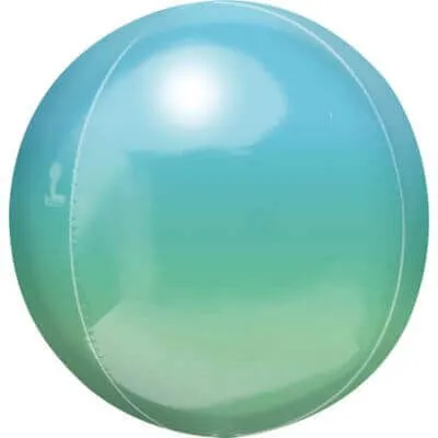 15" Blue & Green Ombre Orbz Balloon