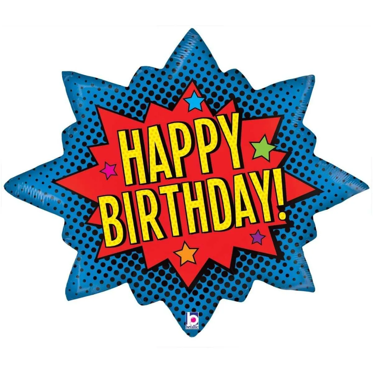 32" Superhero Birthday Burst Mylar Balloon- SS41