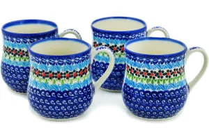 4 Mugs - Cheerful Poppies