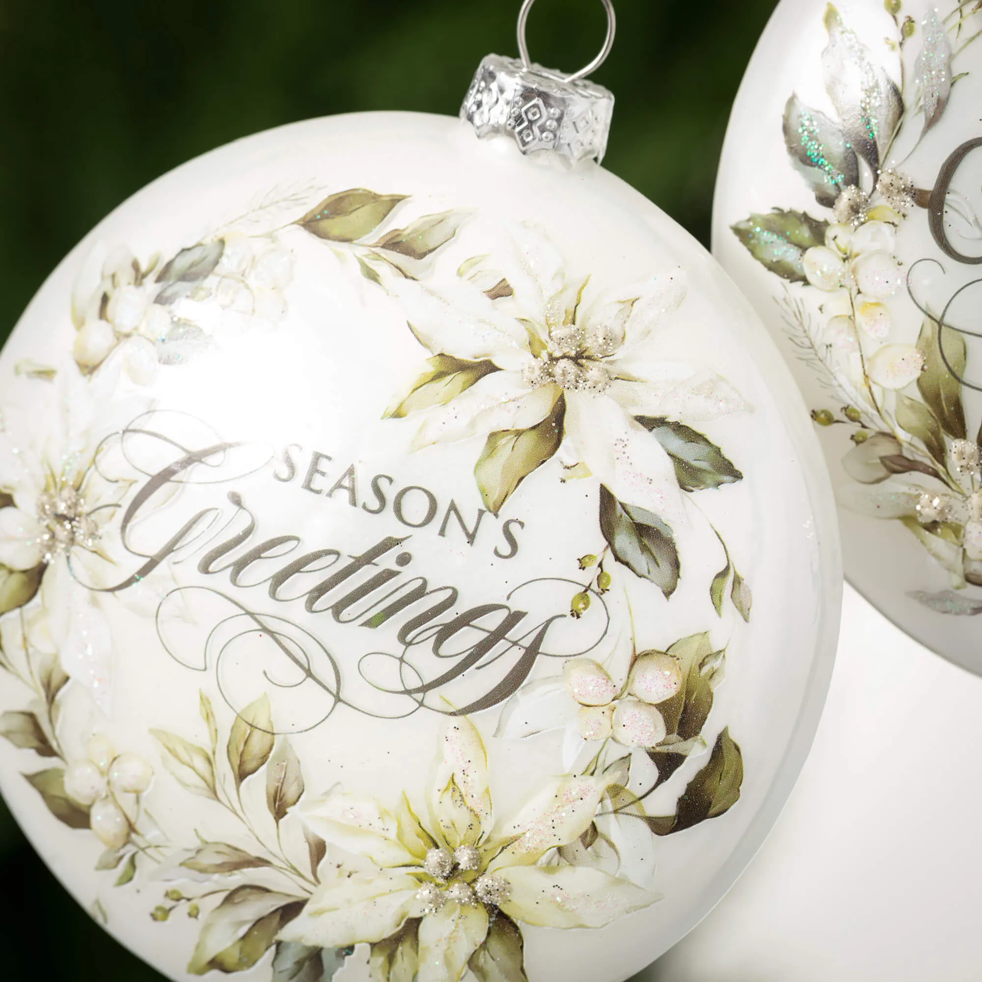 4.5"H Sullivans Floral Christmas Ornament - Set of 2, Multicolored Christmas Ornaments