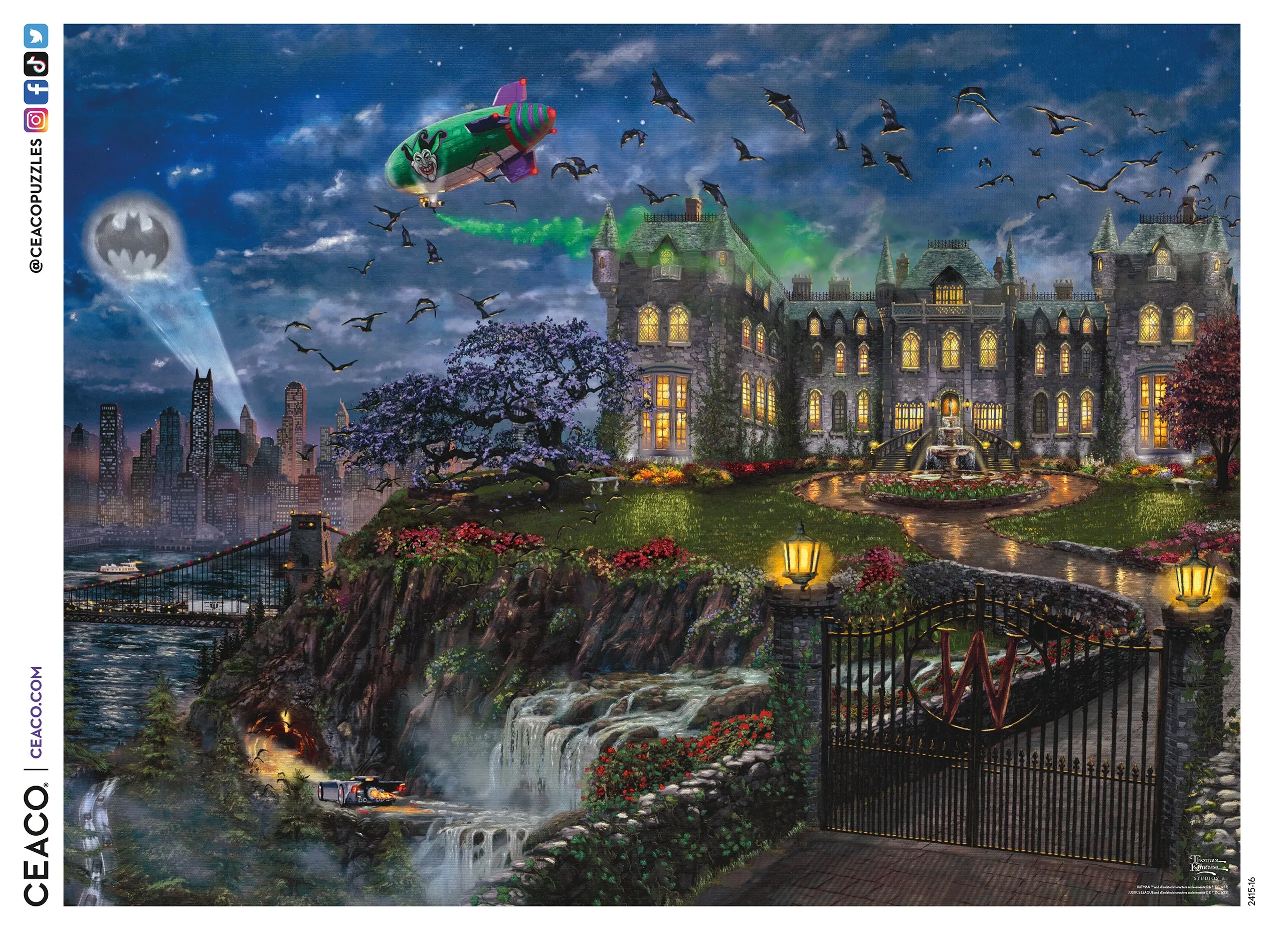 500 Piece Puzzle Thomas Kinkade DC Comics - Wayne Manor