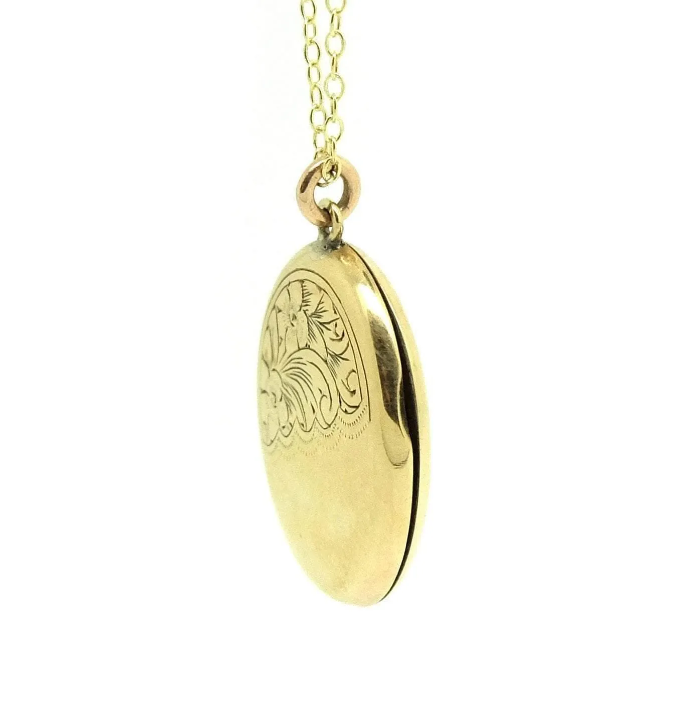 Antique Art Deco (1920-1935) Yellow Gold Oval Locket