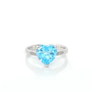 Baikalla? Sterling Silver Sky Blue Topaz Love Heart Ring