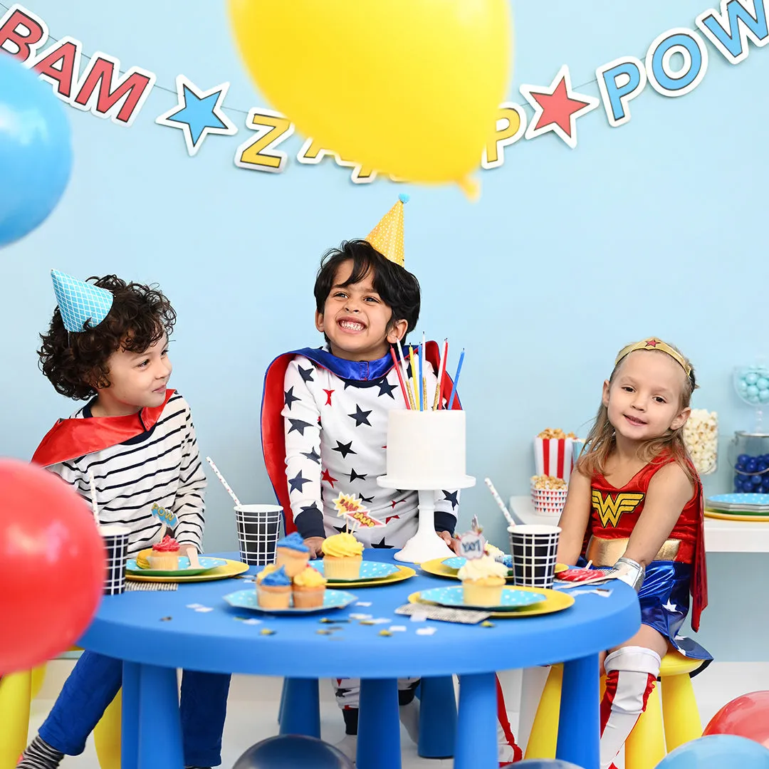 Bam! Zaaap! Pow! Banner Superhero Theme Party