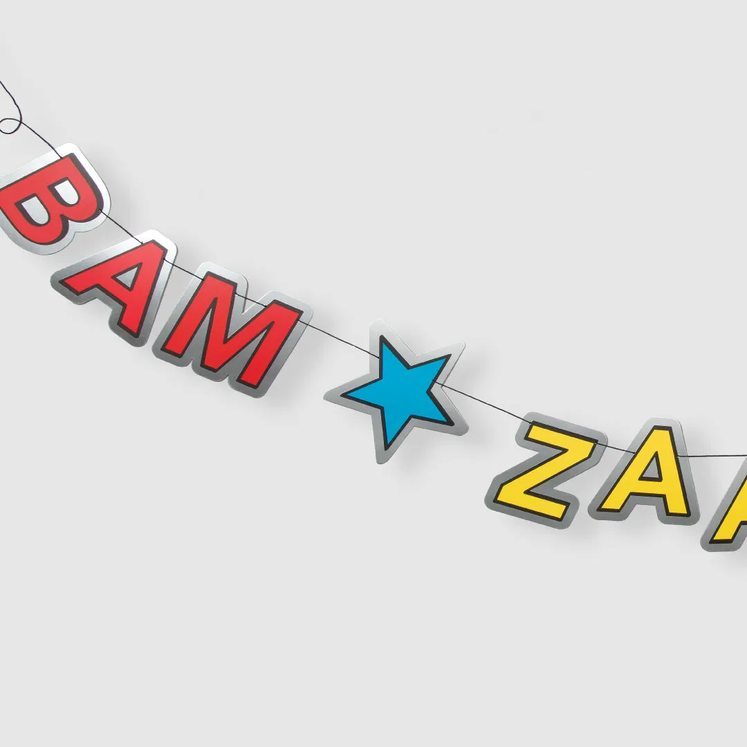 Bam! Zaaap! Pow! Banner Superhero Theme Party