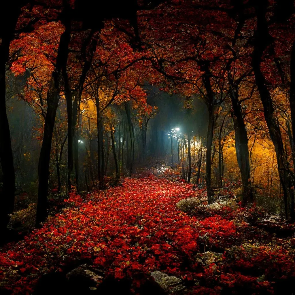 Beautiful Forest at Night