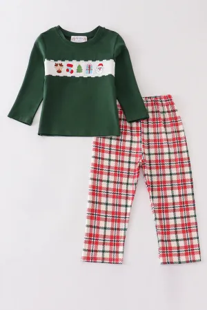 Boy Christmas Smocked Pant Set