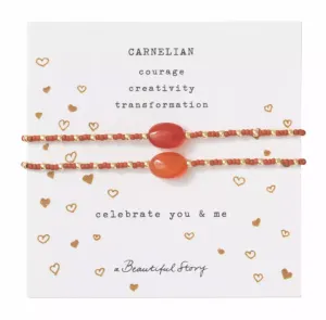 Bracelet Card You & Me Carnelian, vergoldet