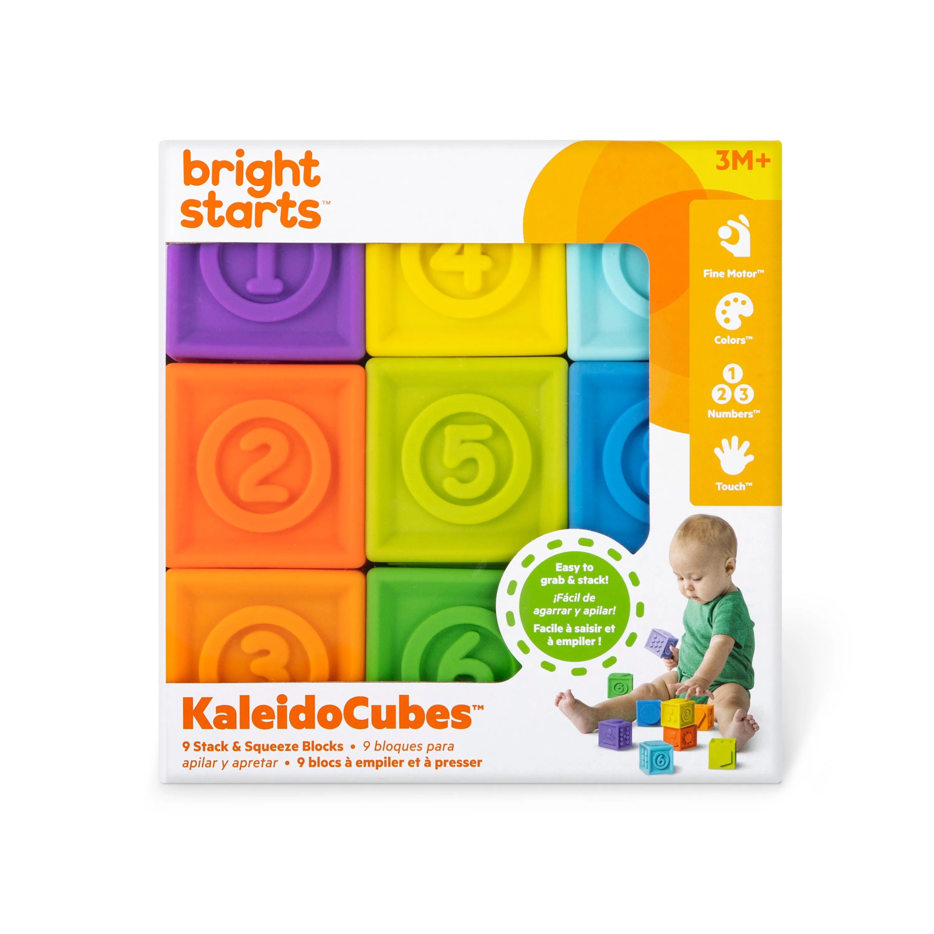 Bright Starts KaleidoCubes 9 Stack & Squeeze Blocks