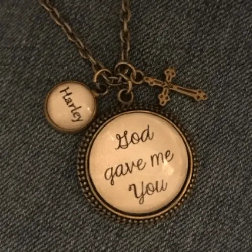 Bronze God Gave Me You Charm Necklace