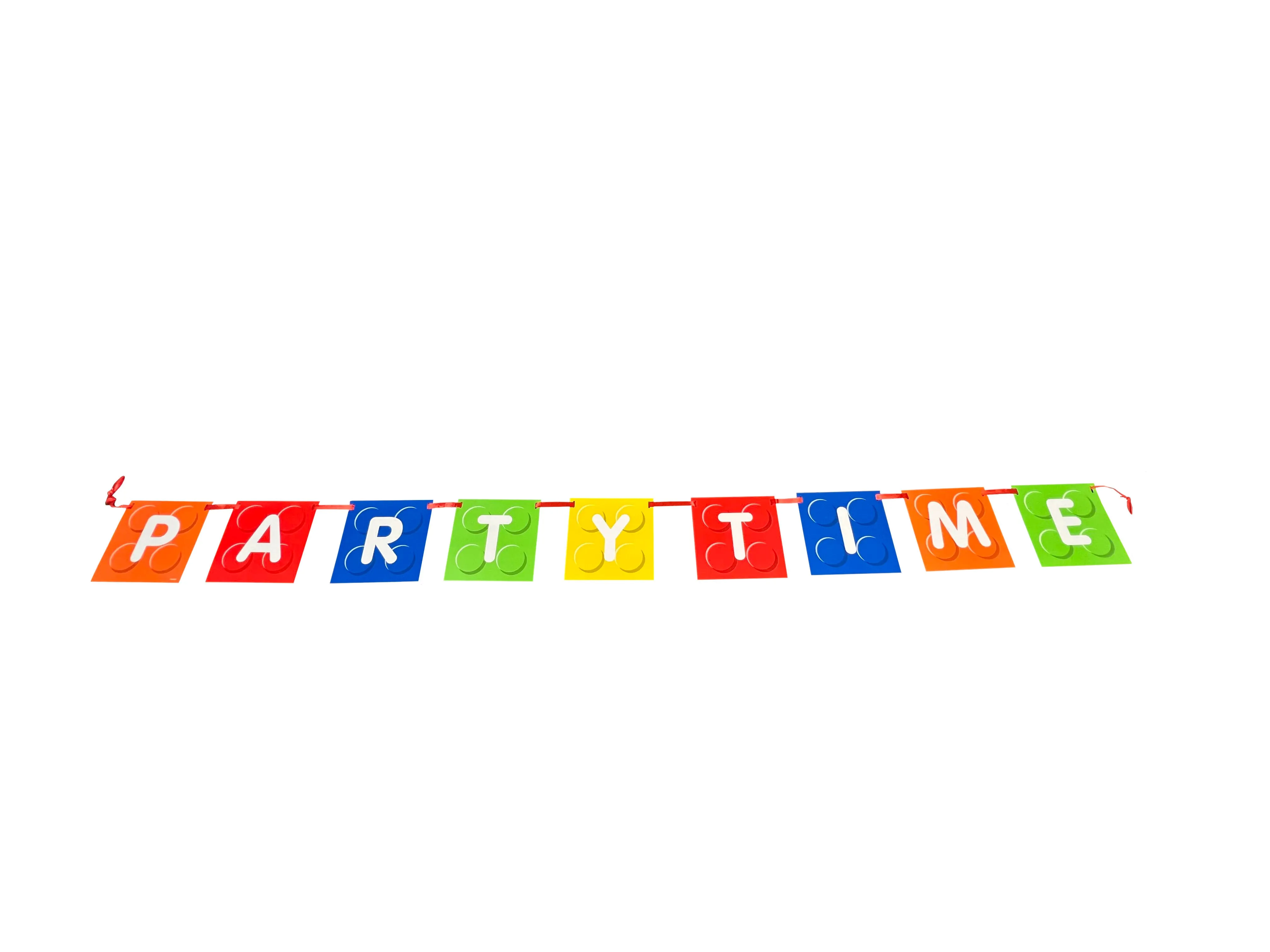 Building Blocks "Party Time" Banner - 1 Banner or 12/Unit