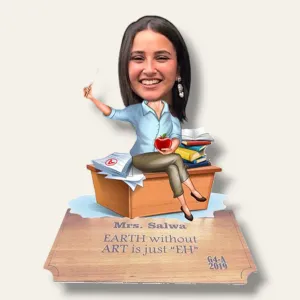 Caricature Wooden teacher Stand