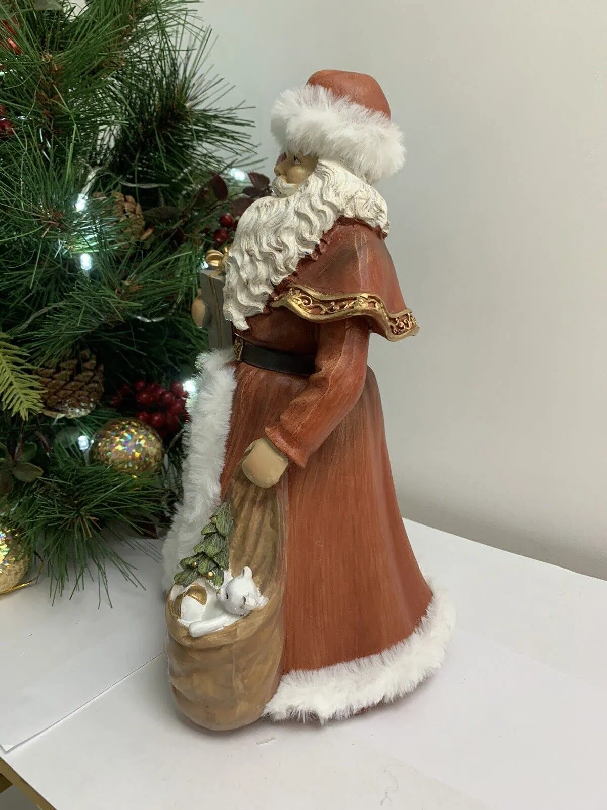 Ceramic Santa Claus With Gifts Ornament