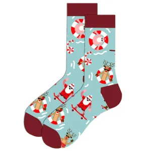 Christmas Socks Summer Fun Santa & Reindeer