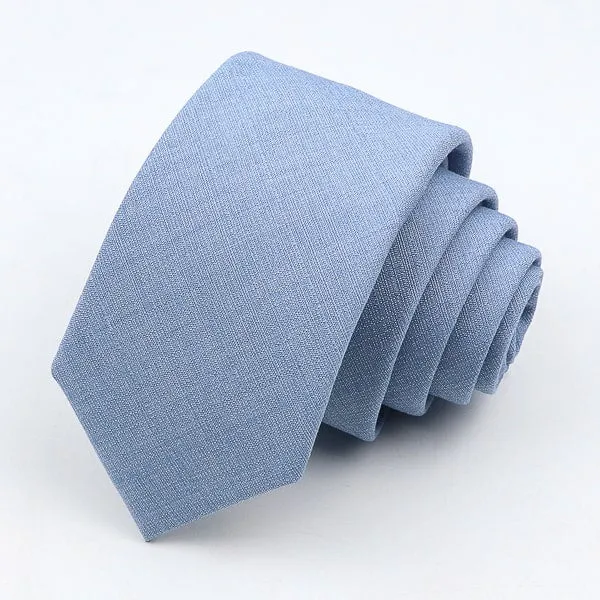 Classy Men Solid Sky Blue Skinny Tie