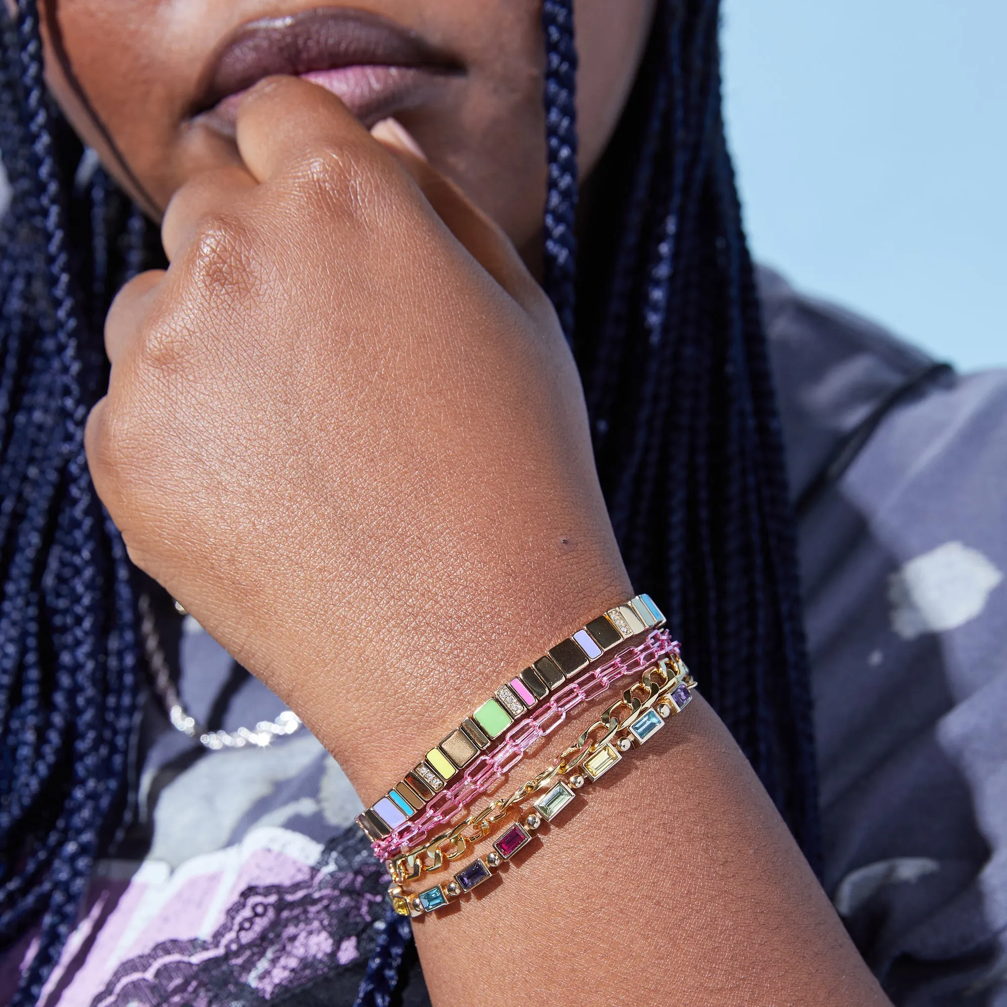 Colorful Crystal Bolo Bracelet