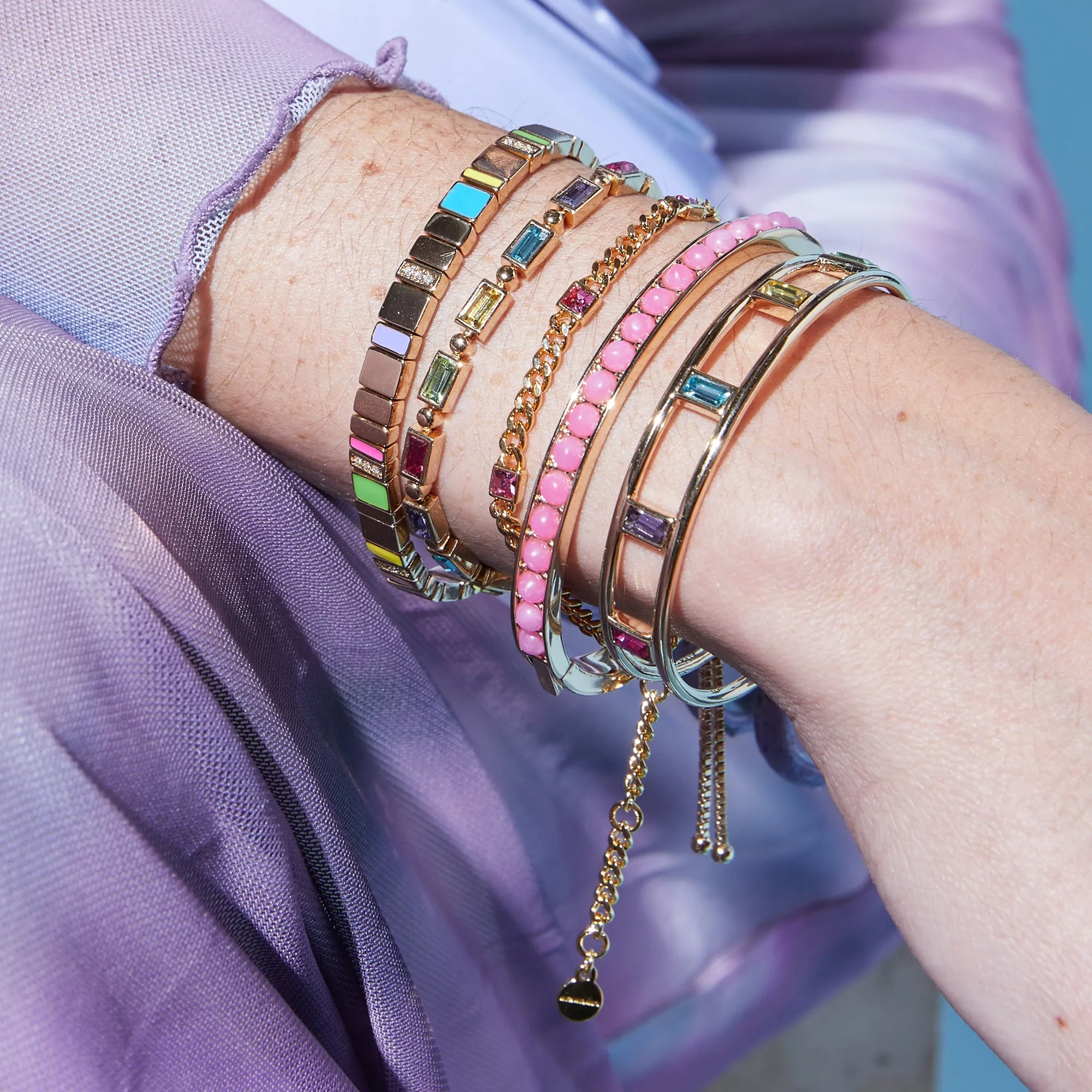 Colorful Crystal Bolo Bracelet