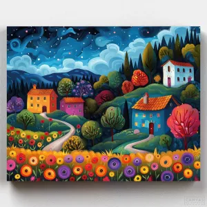 Colorful Garden Path - Painting by Numbers