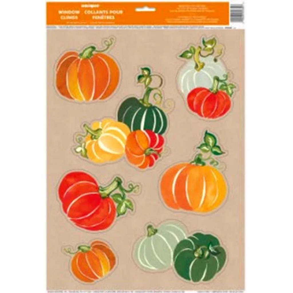 Colorful Pumpkin Window Cling Sheet