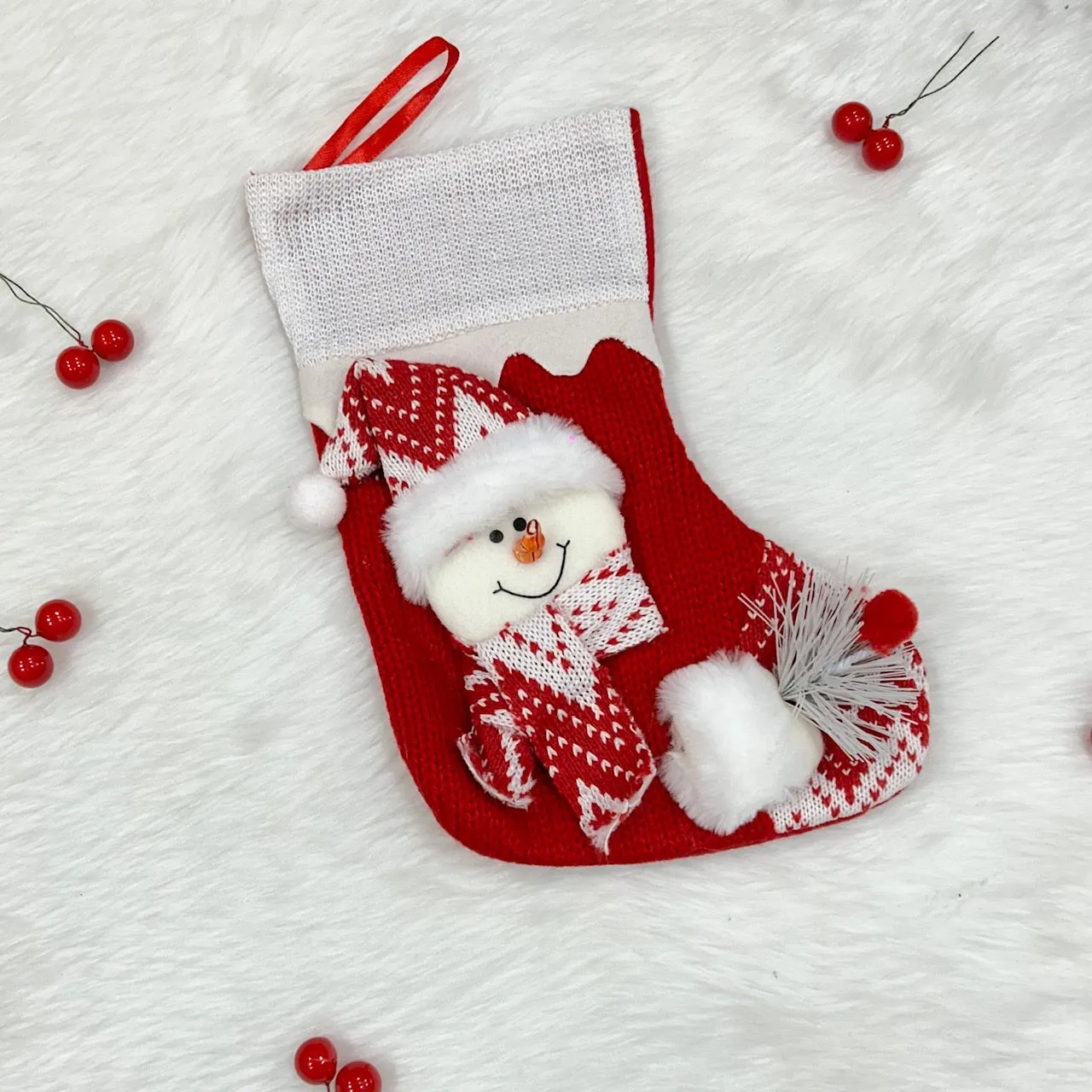 Crochet Comfort Mini Stocking - Snowman