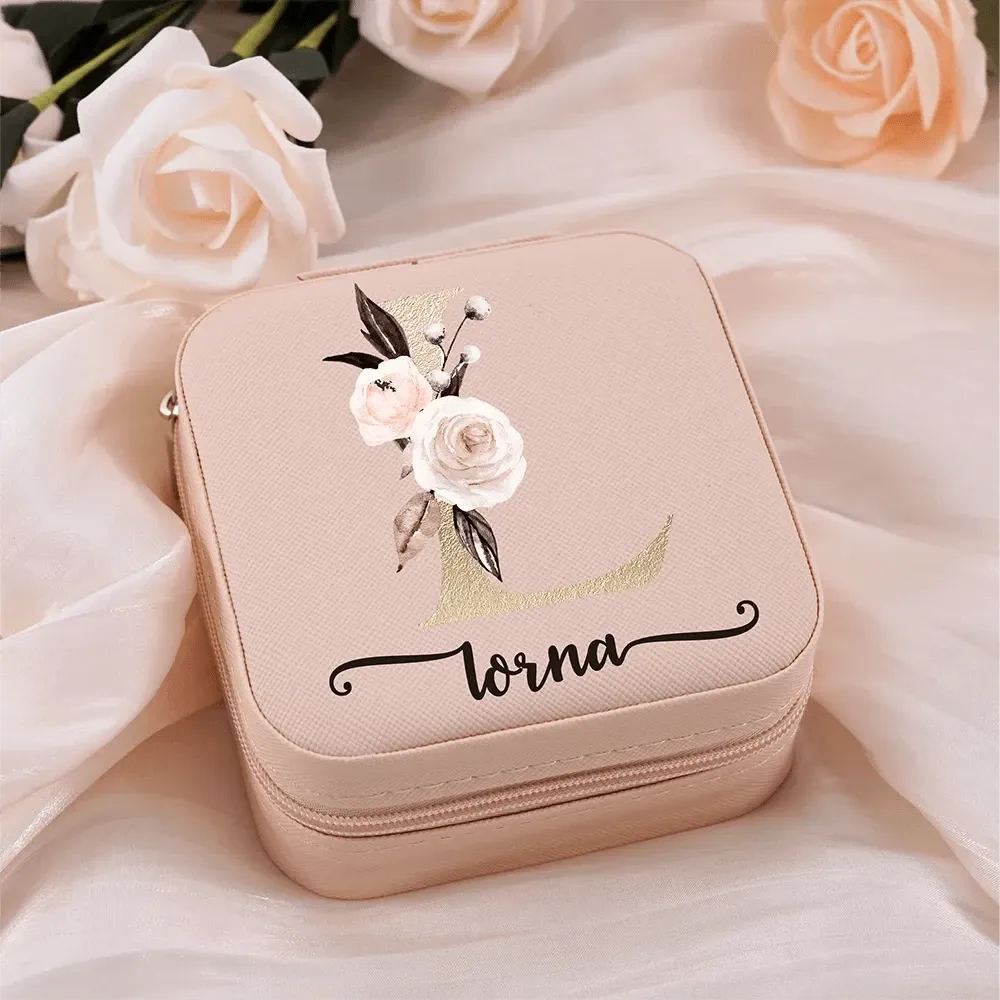 Custom Initial Name Jewelry Organizer Box Bridesmaid Gifts