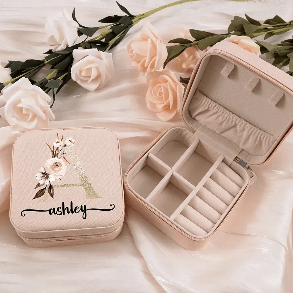 Custom Initial Name Jewelry Organizer Box Bridesmaid Gifts