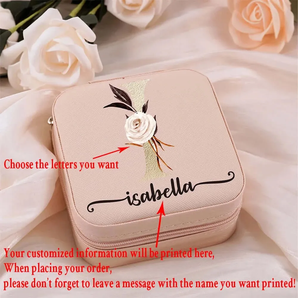 Custom Initial Name Jewelry Organizer Box Bridesmaid Gifts