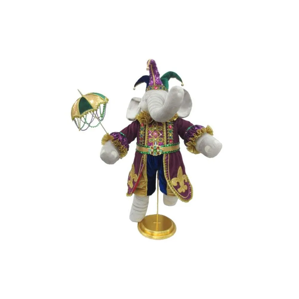 December Diamonds Mardi Gras 48-inch Elephant Figurine