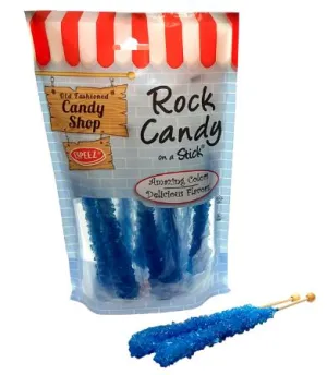 ESPEEZ Rock Candy On A Stick Blue-Blue Raspberry | 8pcs