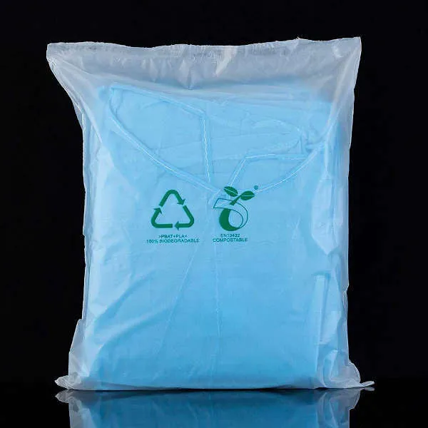 EZ Blue 'Green Option' Disposable Apron With Sleeves