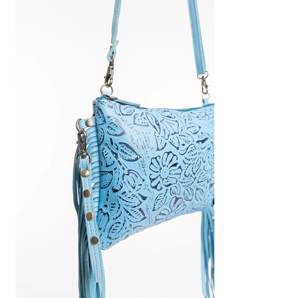 Fennington Leather Bag in Sky Blue