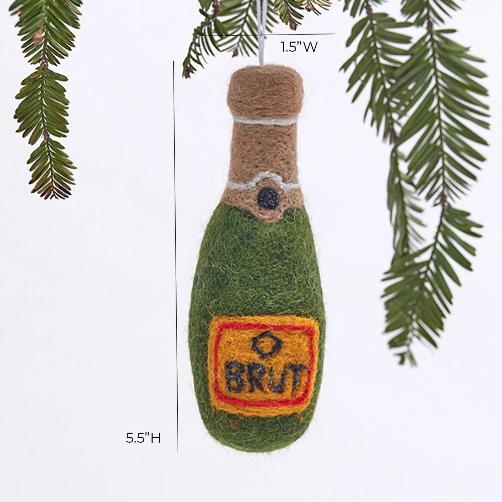 Festive Champagne Felt Ornament