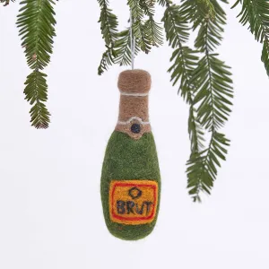 Festive Champagne Felt Ornament