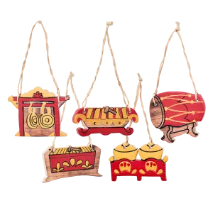 Gamelan Orchestra Ornaments set/5