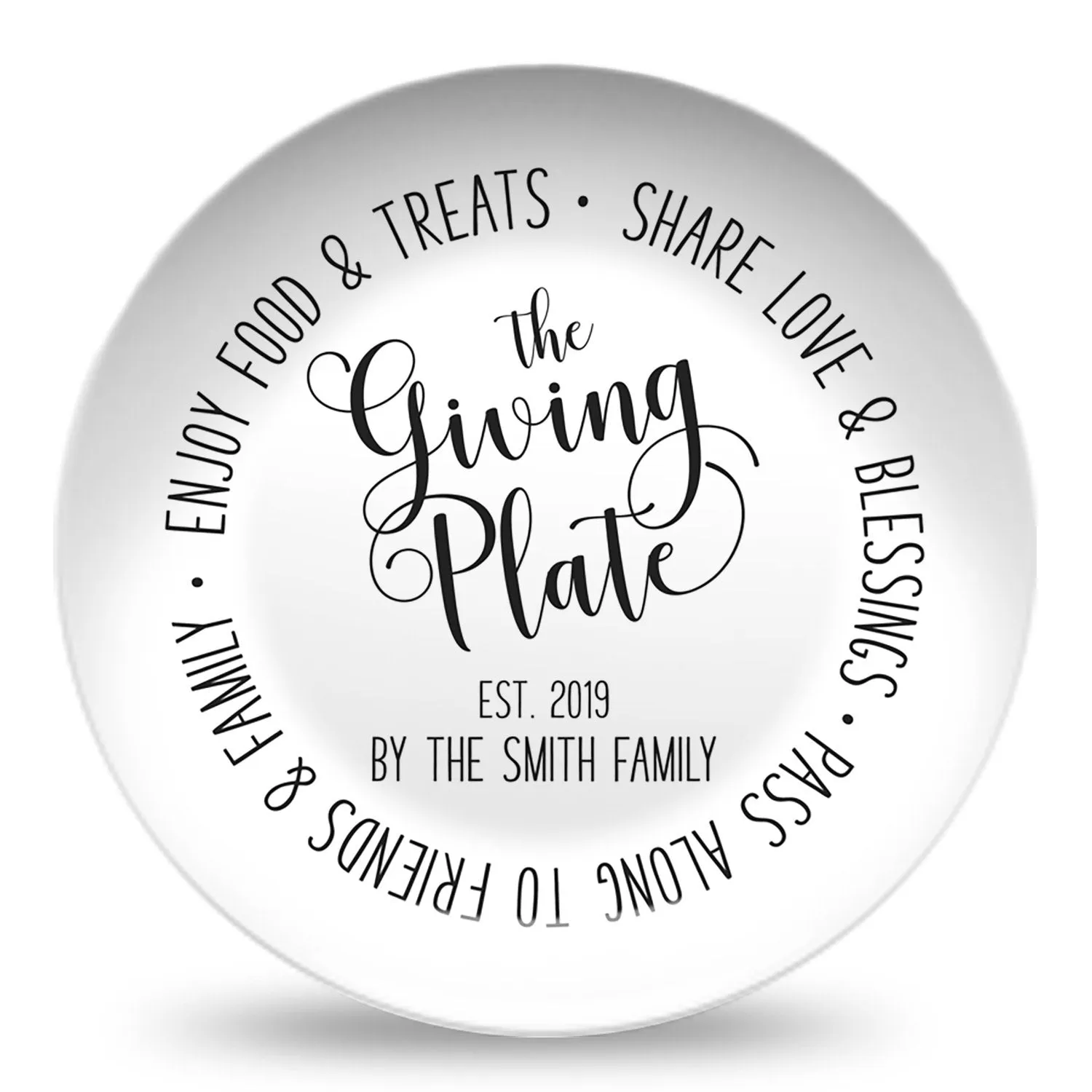 Giving Plate | Farmscript Black & White