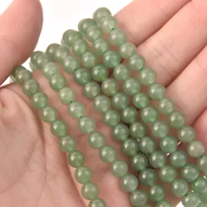 Green Aventurine, 6mm Smooth Round Gemstone Beads, full strand, gem0835