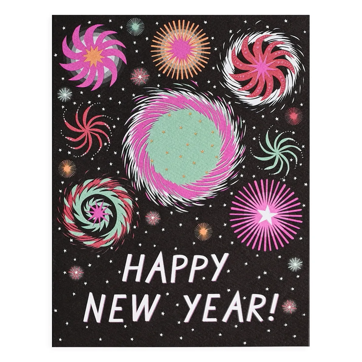 Happy New Year Fireworks Greeting Card