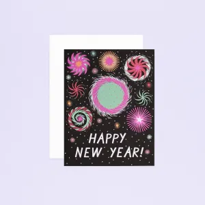 Happy New Year Fireworks Greeting Card