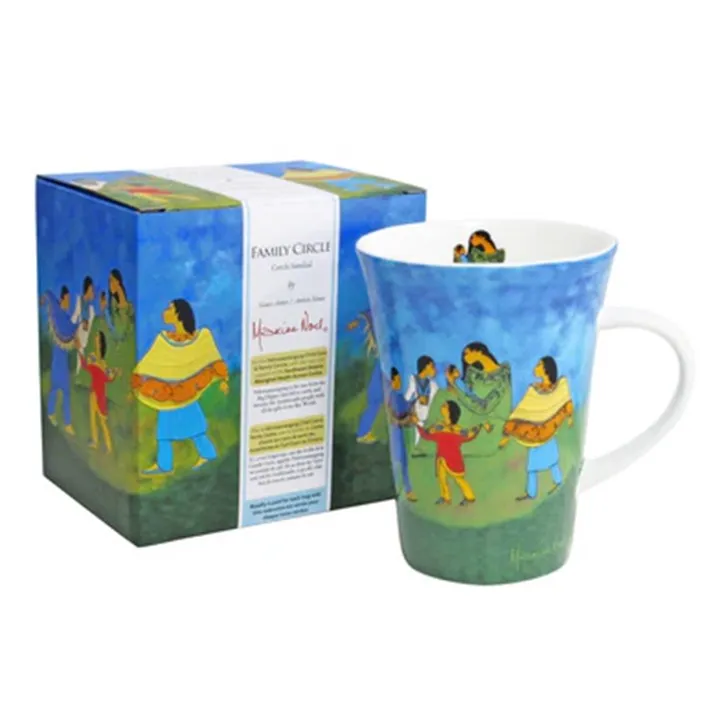 Indigenous Artist Collection: Fine Porcelain Mug: Family Circel by Maxine Noel