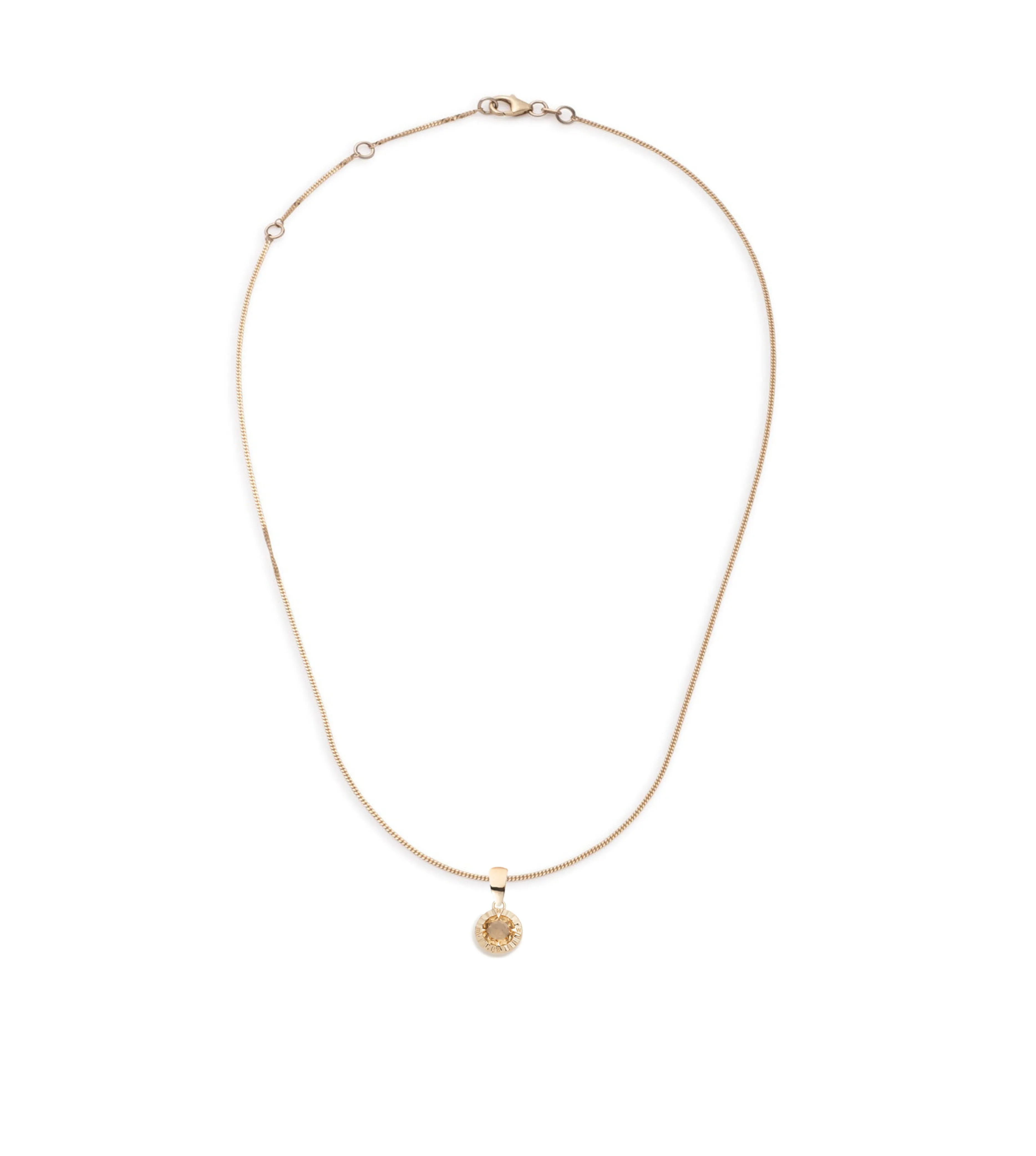 Internal Compass : Champagne Citrine Fine Diamond Cut Curb Necklace