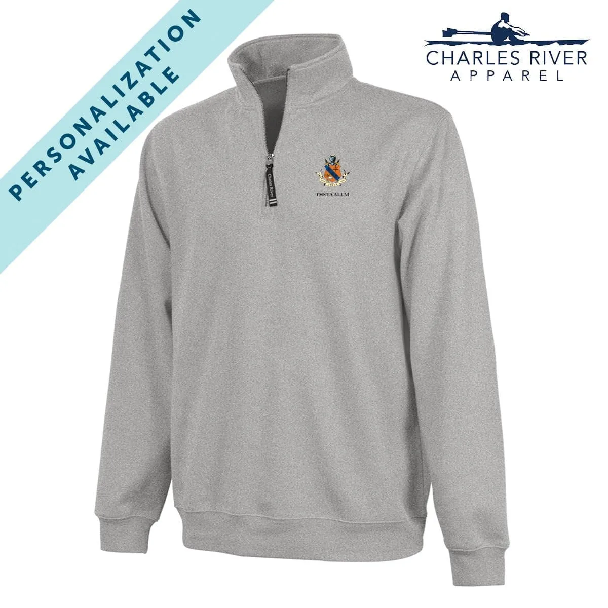 KDR Embroidered Crest Gray Quarter Zip