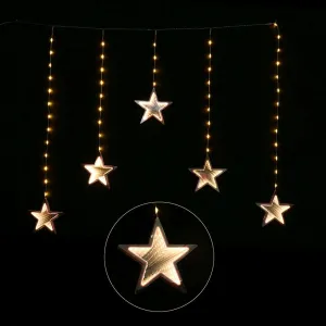 LED Infinity Stars Curtain Lights Warm White