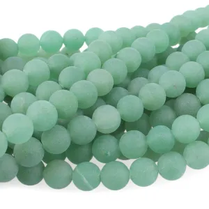 MATTE Green Aventurine (AAA) 8mm Round - 8-Inch