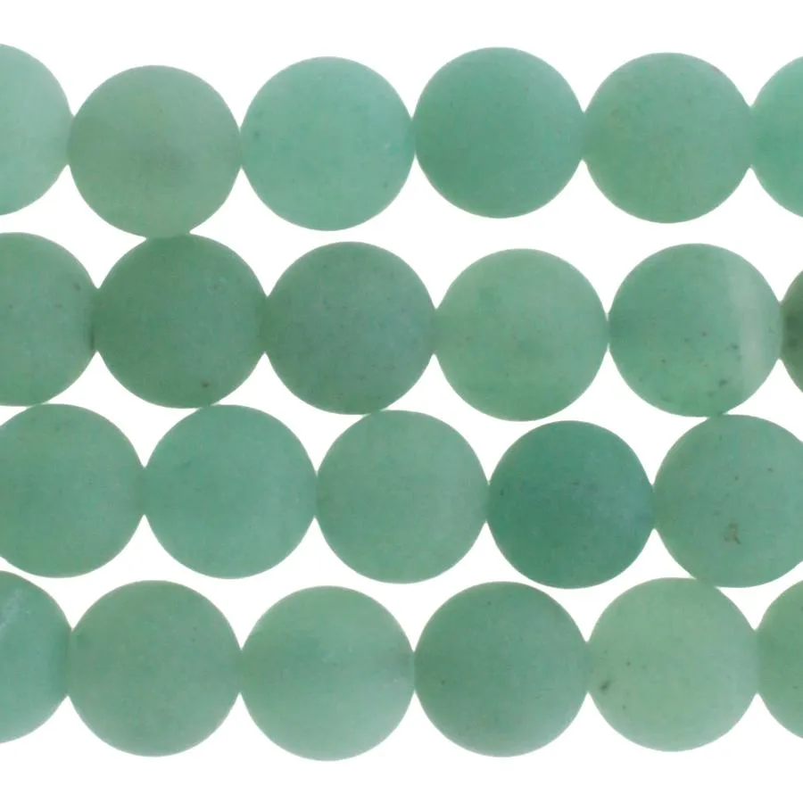 MATTE Green Aventurine (AAA) 8mm Round - 8-Inch